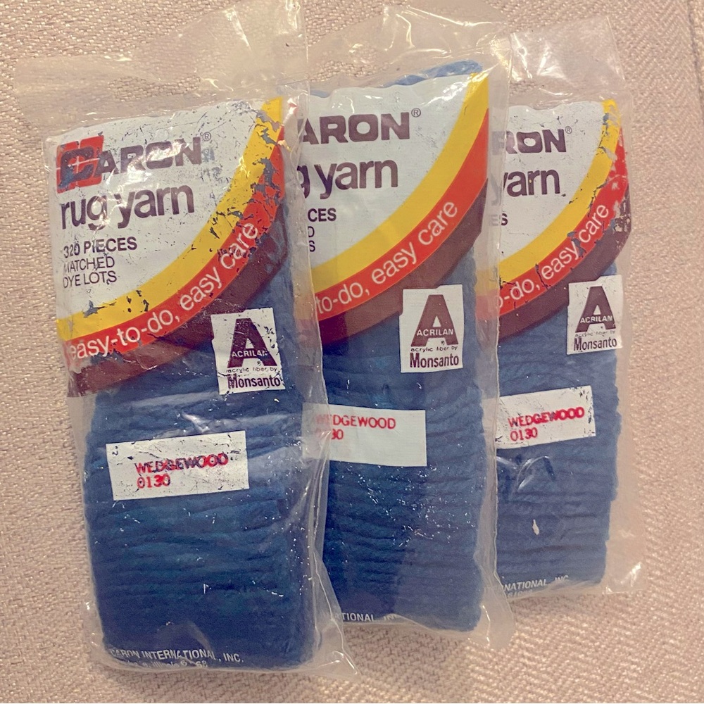 Vintage CARON Rug Yarn-3 Pack
